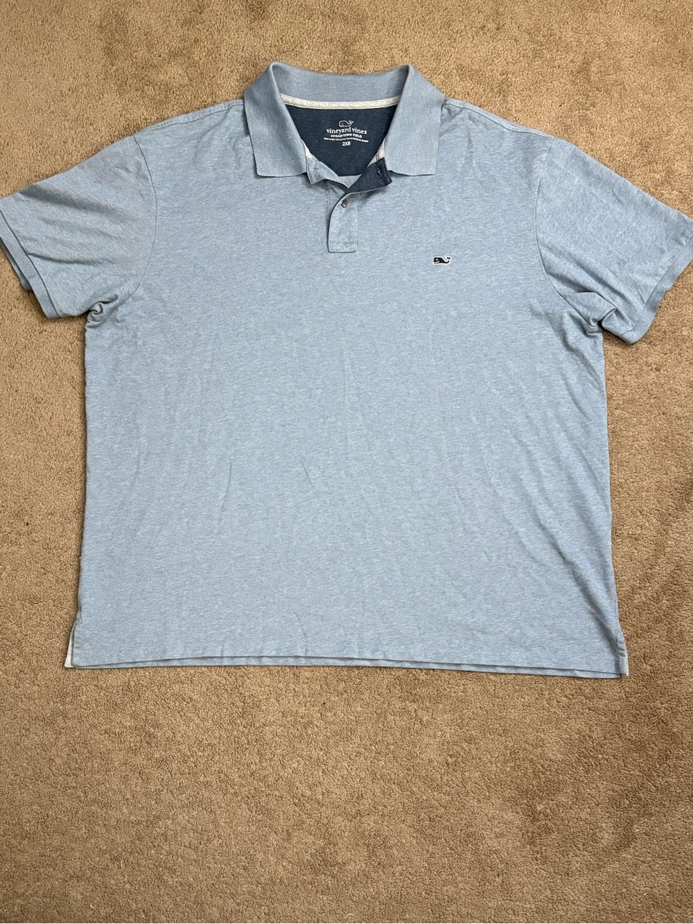 Vineyard Vines Edgartown Polo Shirt Mens 2XB Blue Stretch Soft Pocket Big & Tall